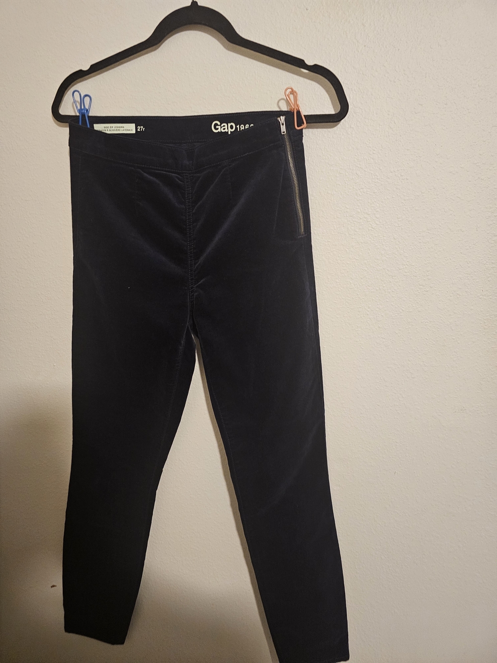 Gap 1969 Black Leggings Side Zip Skinny Pants Size 27